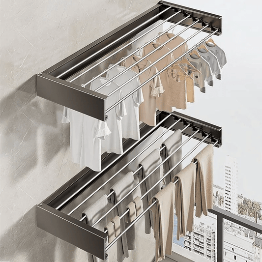 Space-Saving Wall-Mounted Clothes Drying Rack